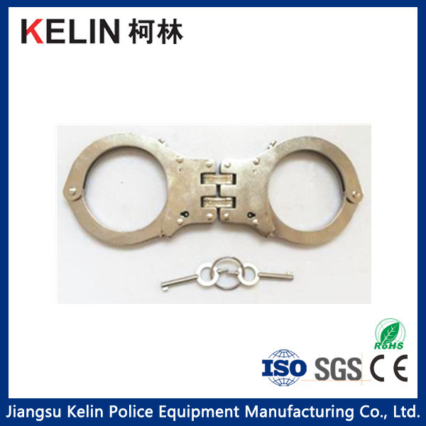 Double Lock System Hc-03W Carbon Steel Handcuff for Police