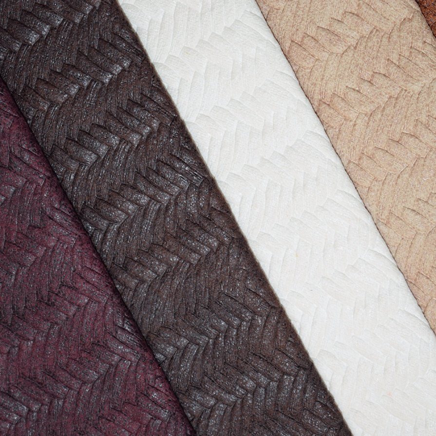 Basket Weave Faux Polyurethane Imitation Leather Fabric for Bag Shoe