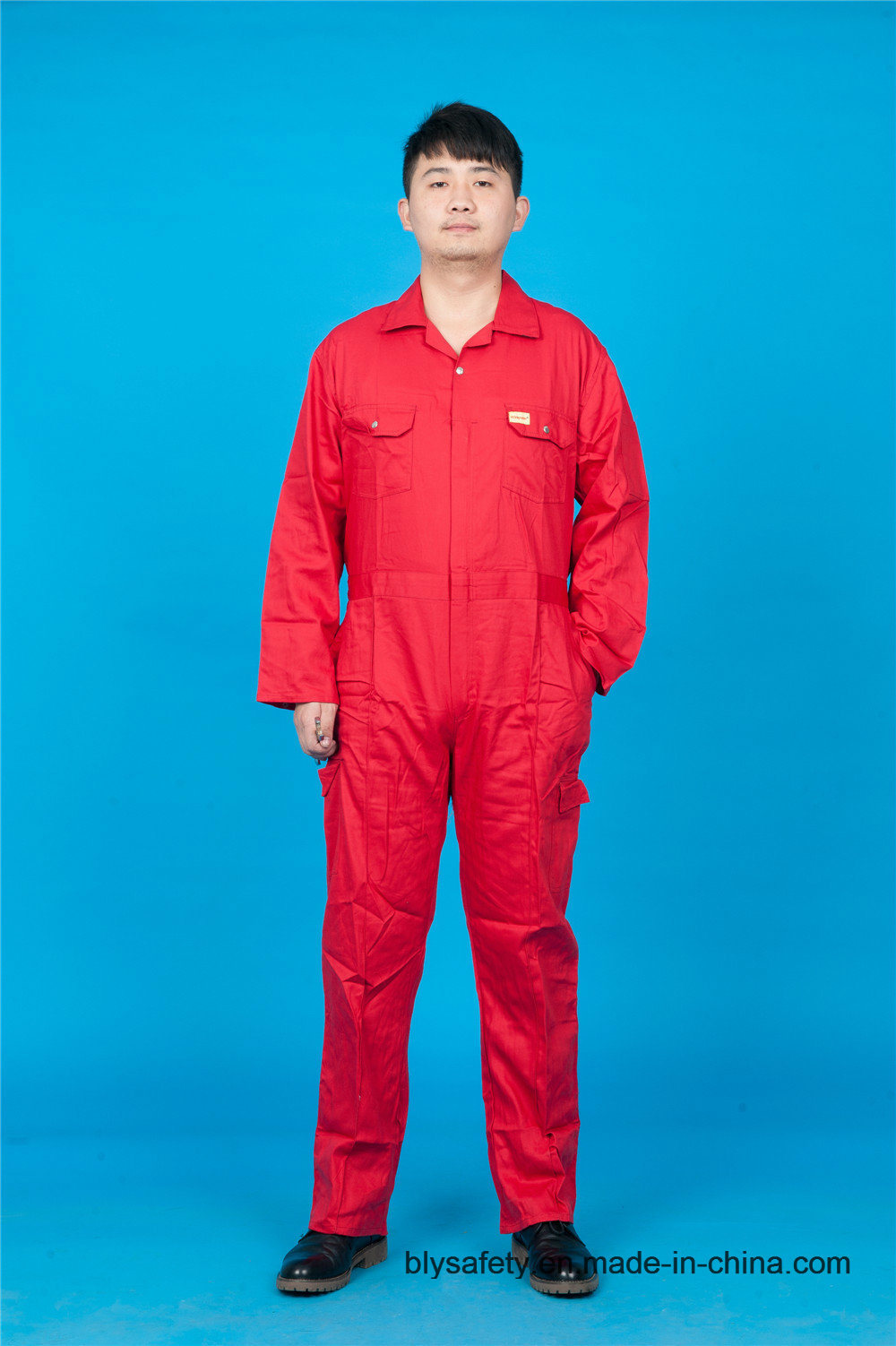 Cheap High Quality Long Sleeve Safety 65%P 35%C Coverall Workwear (BLY1019)