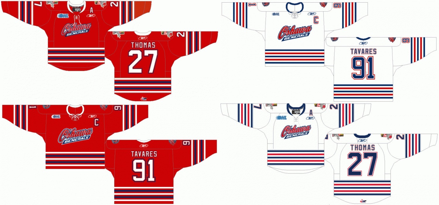 Customized Ontario Hockey League Oshawa Generals Ice Hockey Jersey