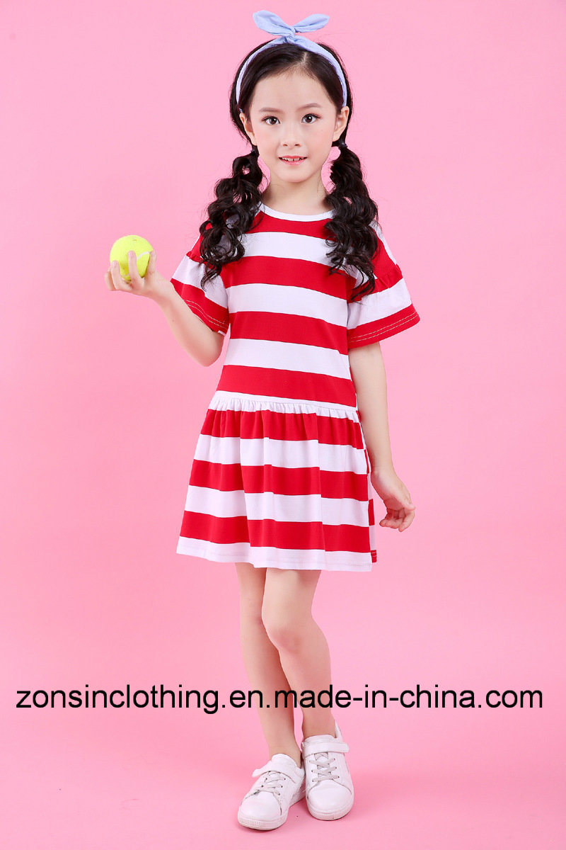 Striped Cotton Made Girls' Skirt in Children Clothing