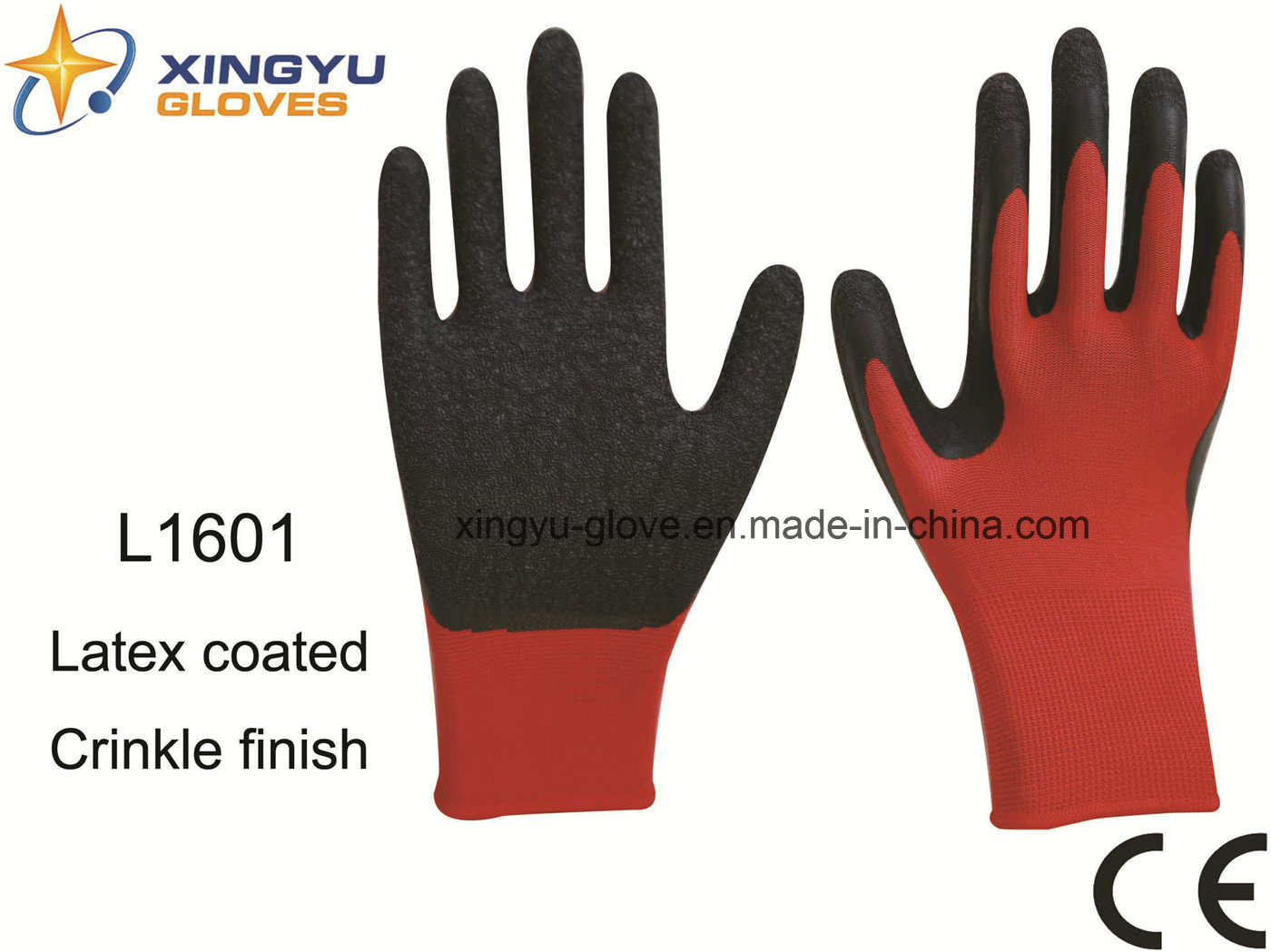Polyester Shell Latex Coated Safety Work Glove (L1601)
