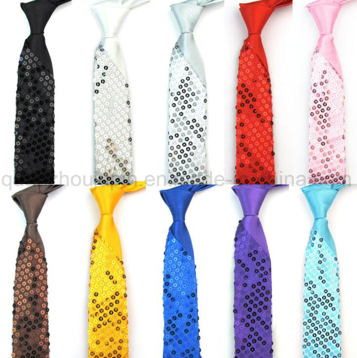 OEM Hot Sale Party Flashing Sequin Neck Tie Bowtie Necktie