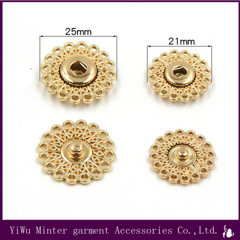 Wholesale Garment Accessories Round Gold Metal Button Sewing for Clothing