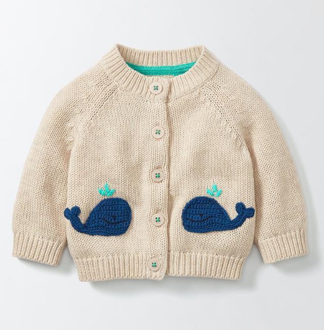 Promotion Baby Girls Cartoon Fleece Cardigan Button Sweaters