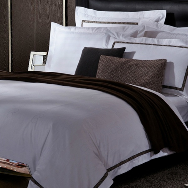 Hotel Linen White Cotton Sateen Bed Sheet