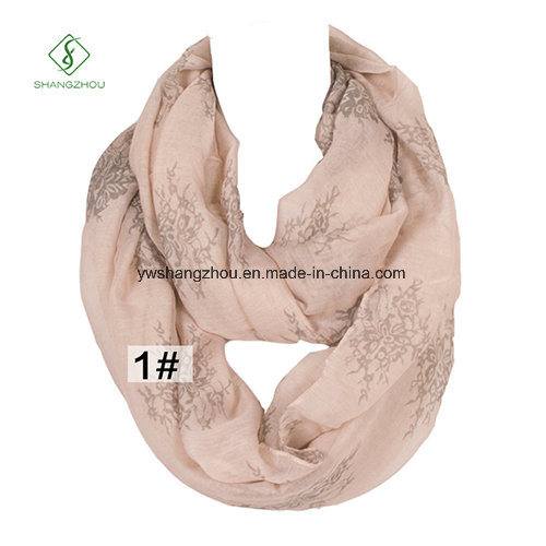 2017 Europe Viscose Flower Printed Infinity Neck Warmers Fashion Scarf