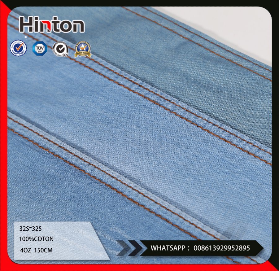 32s 100%Cottonbright Blue Denim Fabric for Lady Garment