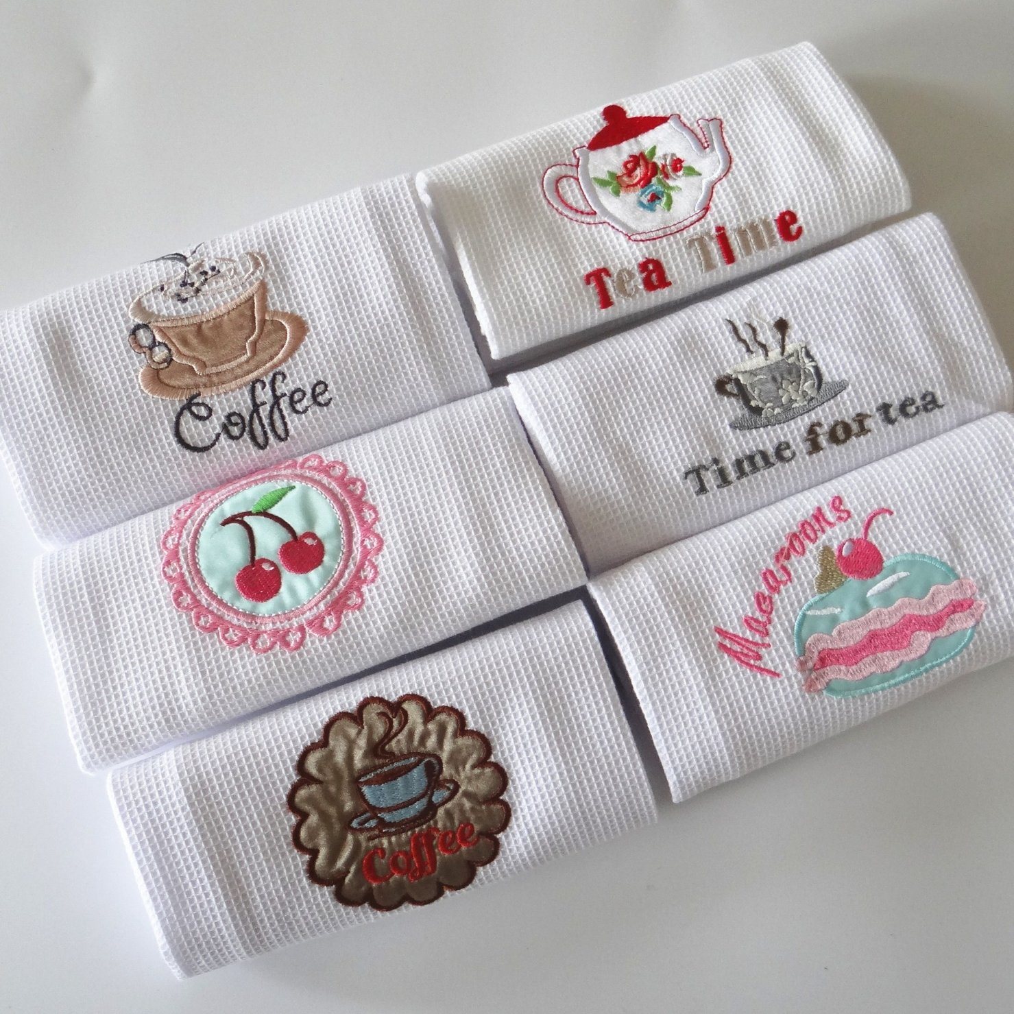 100% Cotton Waffle Embroidery Kitchen Towel