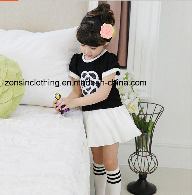 Girls' Summer Short Sleeve Embroidered Dress Children Clothes
