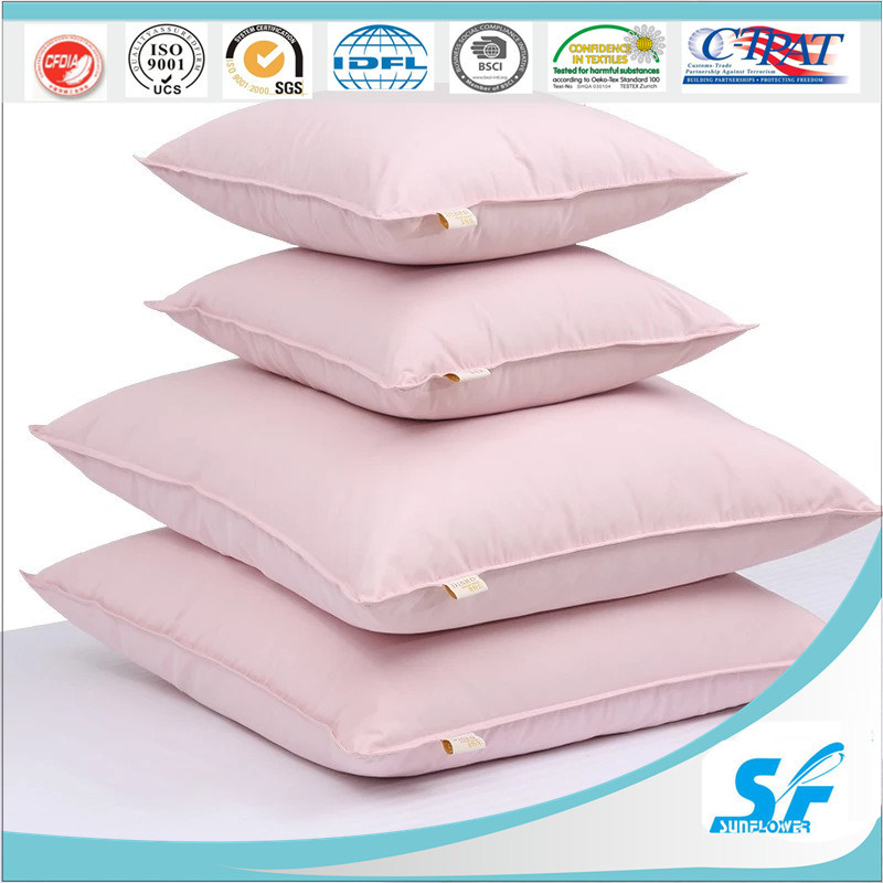 Soild Pink Color 2-4cm Duck Feather Square Cushion Inner