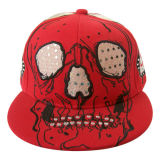 Red Snapback Baseball Cap with Applique Gj1746