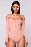 Women Sexy Strapless Top Bodysuit with Long Sleeve Bodysuit Top