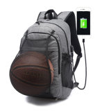 Sports School Bag Laptop Backpack with Basketball Net USB Connection