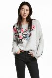 Ladies Round Neck Fashion Sweater Clothes with Colorful Embroidery