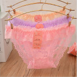 Flouncy Lace Candy Colours Ventilate Mesh Ruffled Lace Ladies Sexy Transparent Underwear