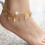 Gold Leaf Peal Decoration Bracelet Beach Foot Jewelry Anklet