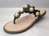 Lady Sandals Women PVC Slipper Sandals with Pearl Strap