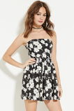 OEM Fashion Abstract Floral Printing Tube Evening Dress