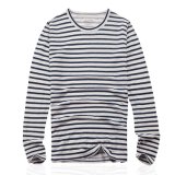Ladies 100% Linen Long Sleeve Printed Stripe T-Shirt
