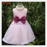 High Quality Bow Pink Little Girls Tulle Dress for Party Girls Dress