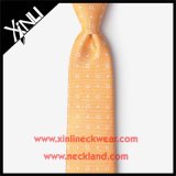 Handmade 100% Silk Woven Orange Tie for Men