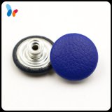 Genuine Leather Covered Metal Jeans Button