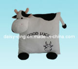 Plush Cow Cushion with Soft Embroidery