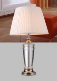 Phine 90161 Clear Crystal Table Lamp with Fabric Shade