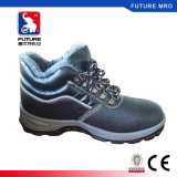 Black Winter Fur Embossed Cow Leather Steel Toe Safety Shoes
