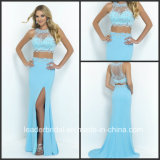 Two Piece Blue Lace Cocktail Party Gowns Fashion Vestidos Evening Dress Ld15298