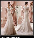 Sheer Sleeves Wedding Dress Mermaid Lace Bridal Wedding Gown Ld11611