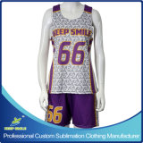 Custom Sublimation Girl's Lacrosse Sports Clothes with Race Back Reversibles and Short