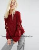 Lady Oversized Cotton Sweatershirt by Knitting Design (W17-815)