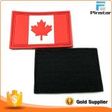 Custom Red Canada Flag Soft Rubber PVC Hook & Loop Patch