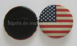 USA Flag Tin Button Badge with Cmyk Print (button badge-41)