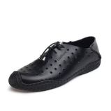 Leather Shoes Hollow Casual Sports Driving Shoes for Men (AKCS26)