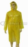PE Disposable Rain Coat with Hood for Emergency
