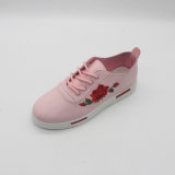 Ladies Pink Lightweight Fitness Embroidery Casual Sport Shoes