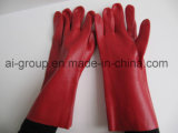 Heavy Red Color PVC Industrial Gloves