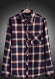 Men's Red Color Long Sleeve Checkered Shirt