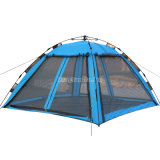 Monolayer Auto Launch Tent, 3-4 Person Blue Camping Tent