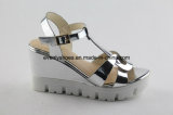 Comfortable Women Platform Sandal with Reflecting Upper