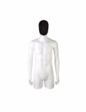 Latest Bright White Half-Body Male Mannequin with Siderosphere Face
