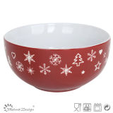 13.5cm Christmas Day Red Ceramic Stoneware Bowl Wholesale