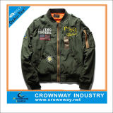 Cotton Twill Fashion Pilot Bomber Jacket with Custom Embroidery