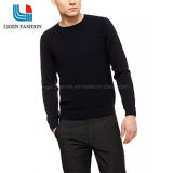 Round Neck Black Knitted Sweater Tops for Men