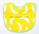 China Factory Produce Custom Logo Printed Cotton Terry Yellow Absorbent Baby Bib Aprons