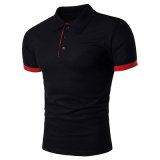 Customized Men's Short Sleeve Contrast Color Lapel Polo Tee Shirts