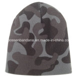 Factory Produce Customized Army Green Print Acrylic Knit Beanie Hat